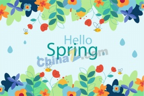 你好春天矢量海报设计